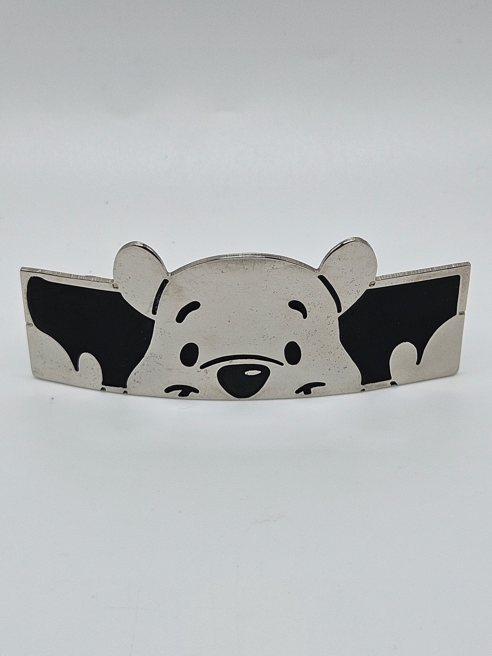 VINTAGE Disney Store Winnie the Pooh Silver & Black Peekaboo Hair Barrette